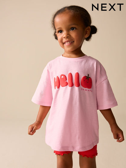 Pink Tomato Character Short Sleeve T-Shirt and Cycle Shorts Set (3mths-7yrs) image 10