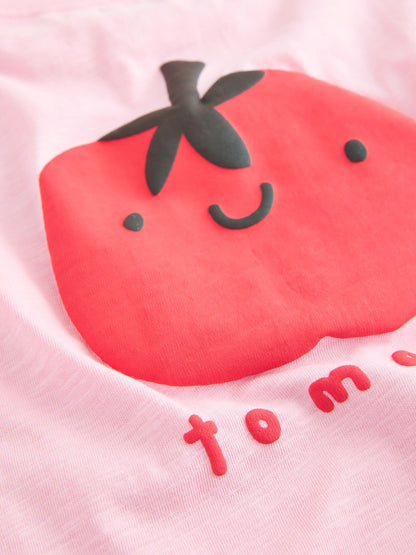 Pink Tomato Character Short Sleeve T-Shirt and Cycle Shorts Set (3mths-7yrs) image 8
