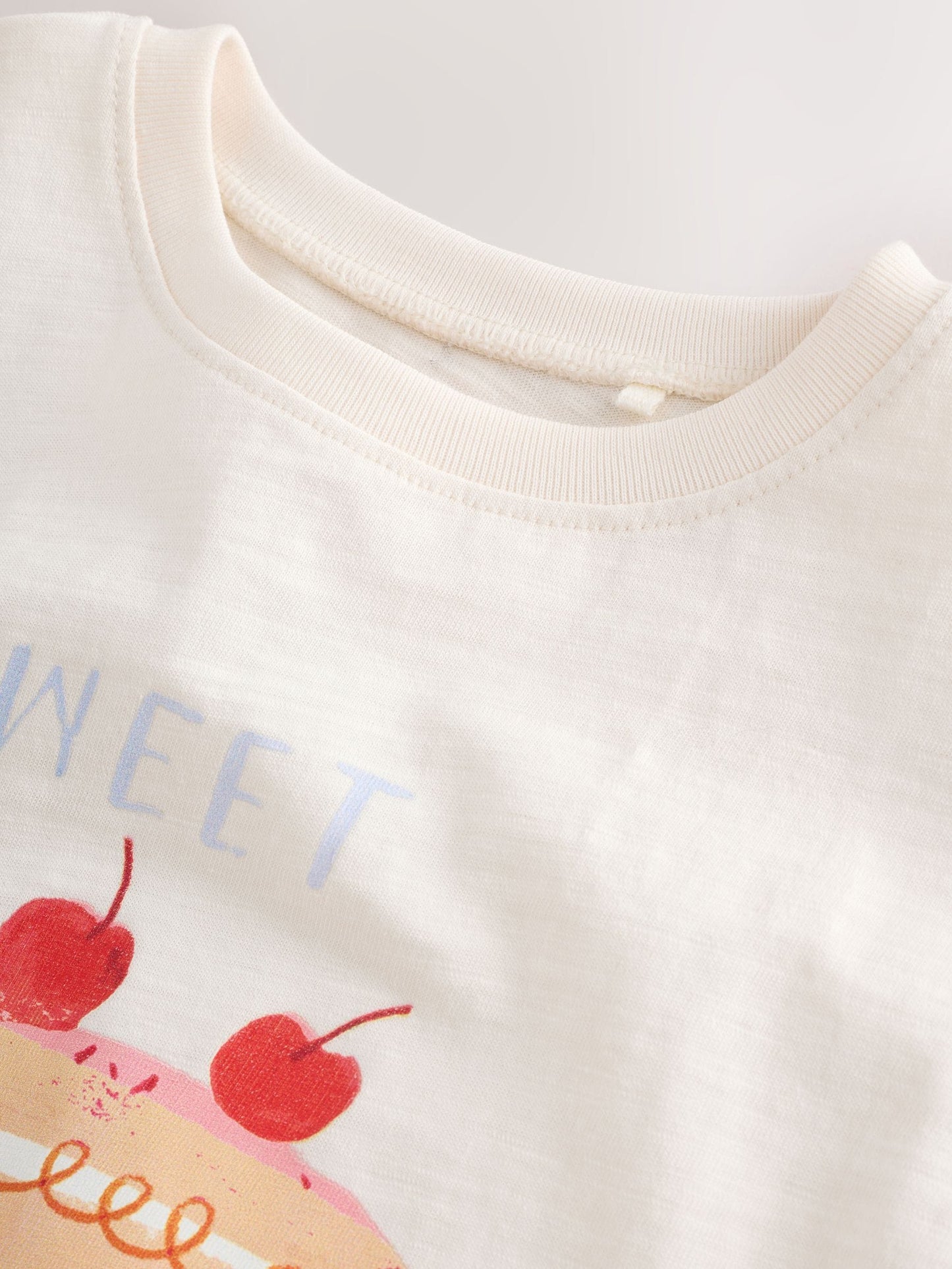 Ecru White Bunny Cherry Short Sleeve T-Shirt and Shorts Set (3mths-7yrs) image 7