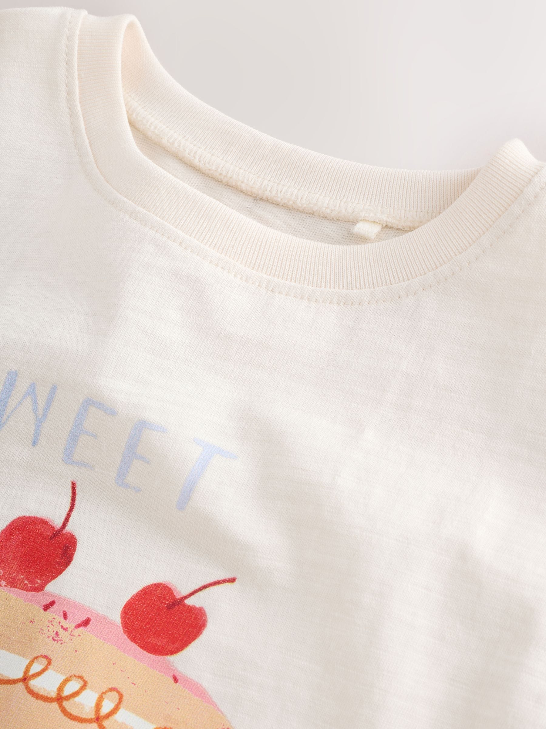 Ecru White Bunny Cherry Short Sleeve T-Shirt and Shorts Set (3mths-7yrs) image 7