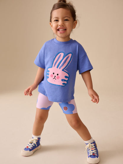 Blue Bunny Short Sleeve T-Shirt and Cycle Shorts Set (3mths-7yrs) image 1