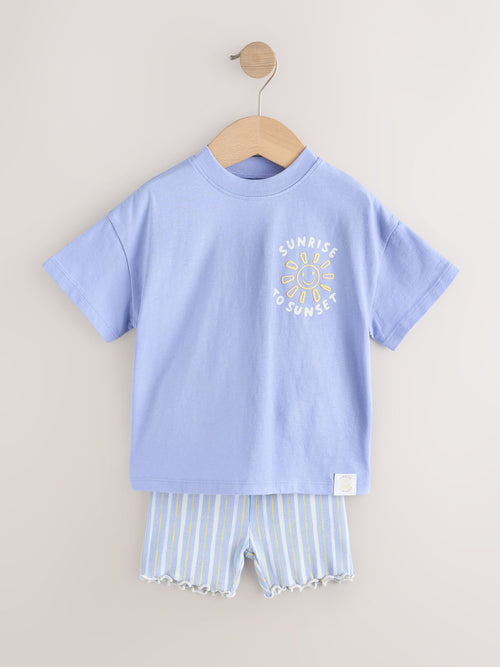 Dsiney Kidz - Blue Sunshine Short Sleeve T-Shirt and Cycle Shorts Set (3mths-7yrs) image 1