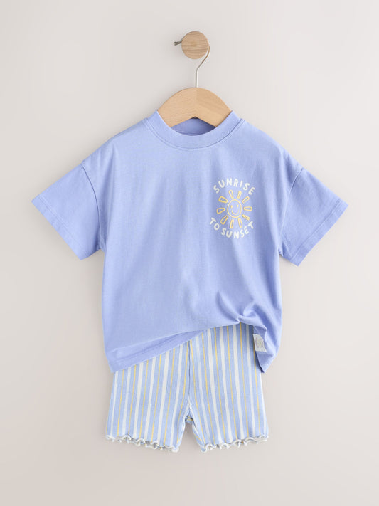 Dsiney Kidz - Blue Sunshine Short Sleeve T-Shirt and Cycle Shorts Set (3mths-7yrs) image 2