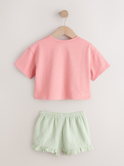 Pink Apple Short Sleeve T-Shirt and Shorts Set (3mths-7yrs) image 5