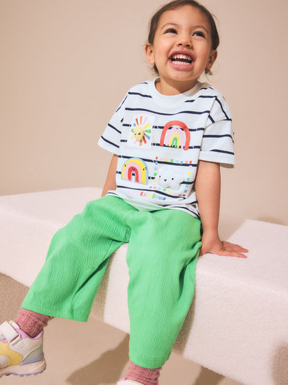 Green Rainbow Short Sleeve Top and Barrel Trousers Set (3mths-7yrs) image 3