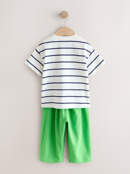 Green Rainbow Short Sleeve Top and Barrel Trousers Set (3mths-7yrs) image 6