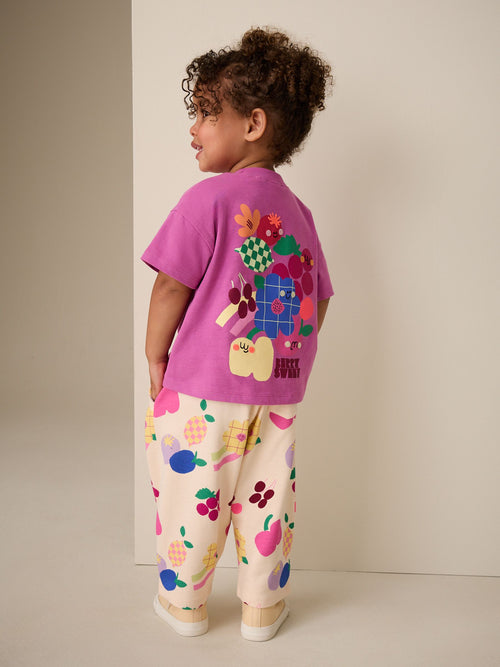 Dsiney Kidz - Purple Short Sleeve T-Shirt and Barrel Trousers Set (3mths-7yrs) image 1