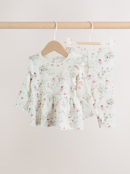 White Fairy Peplum Top and Leggings Baby Set (0mths-2yrs) image 5
