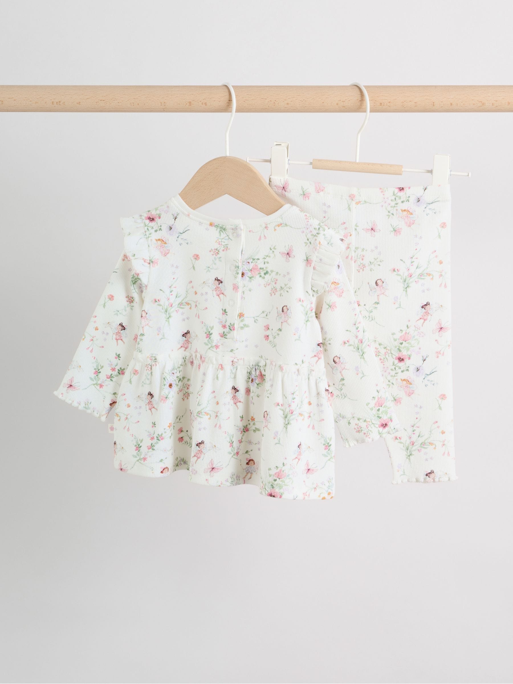 White Fairy Peplum Top and Leggings Baby Set (0mths-2yrs) image 6