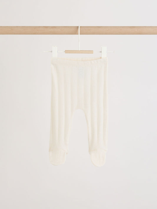 Ecru Pointelle Bodysuit Leggings And Cardigan Baby Set 3 Piece (0-9mths) image 3