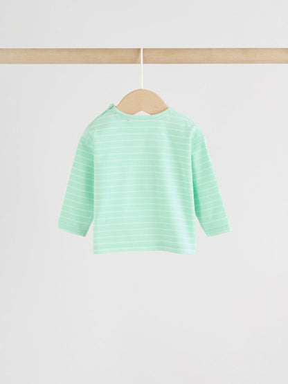 Green Long Sleeve Tops and Trousers Baby 2 Piece Set (0mths-2yrs) image 4