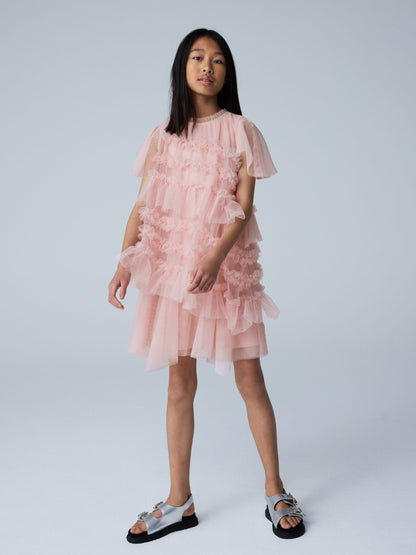 smALLSAINTS Light Pink Frill Mesh Dress image 1