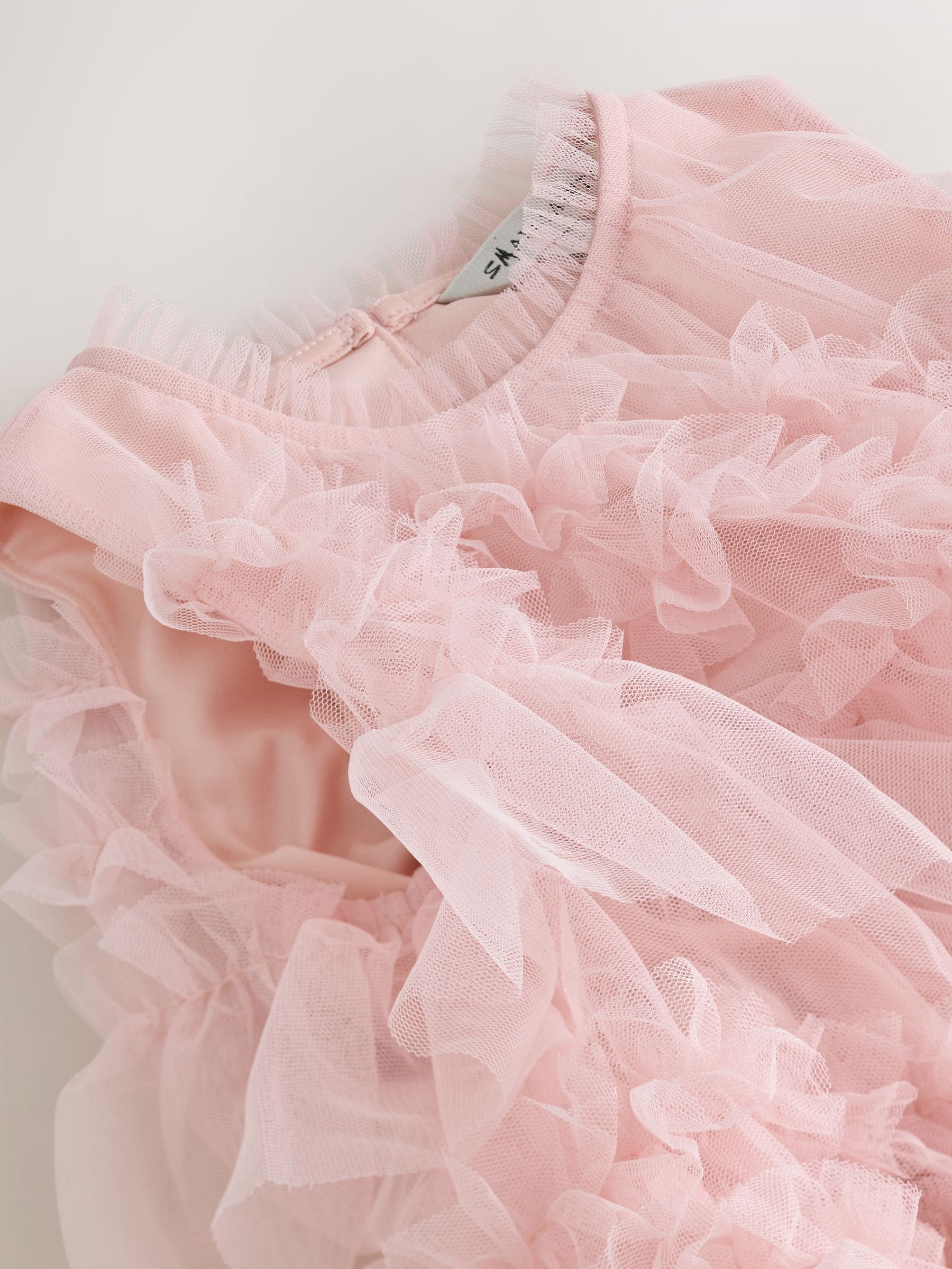 smALLSAINTS Light Pink Frill Mesh Dress image 10