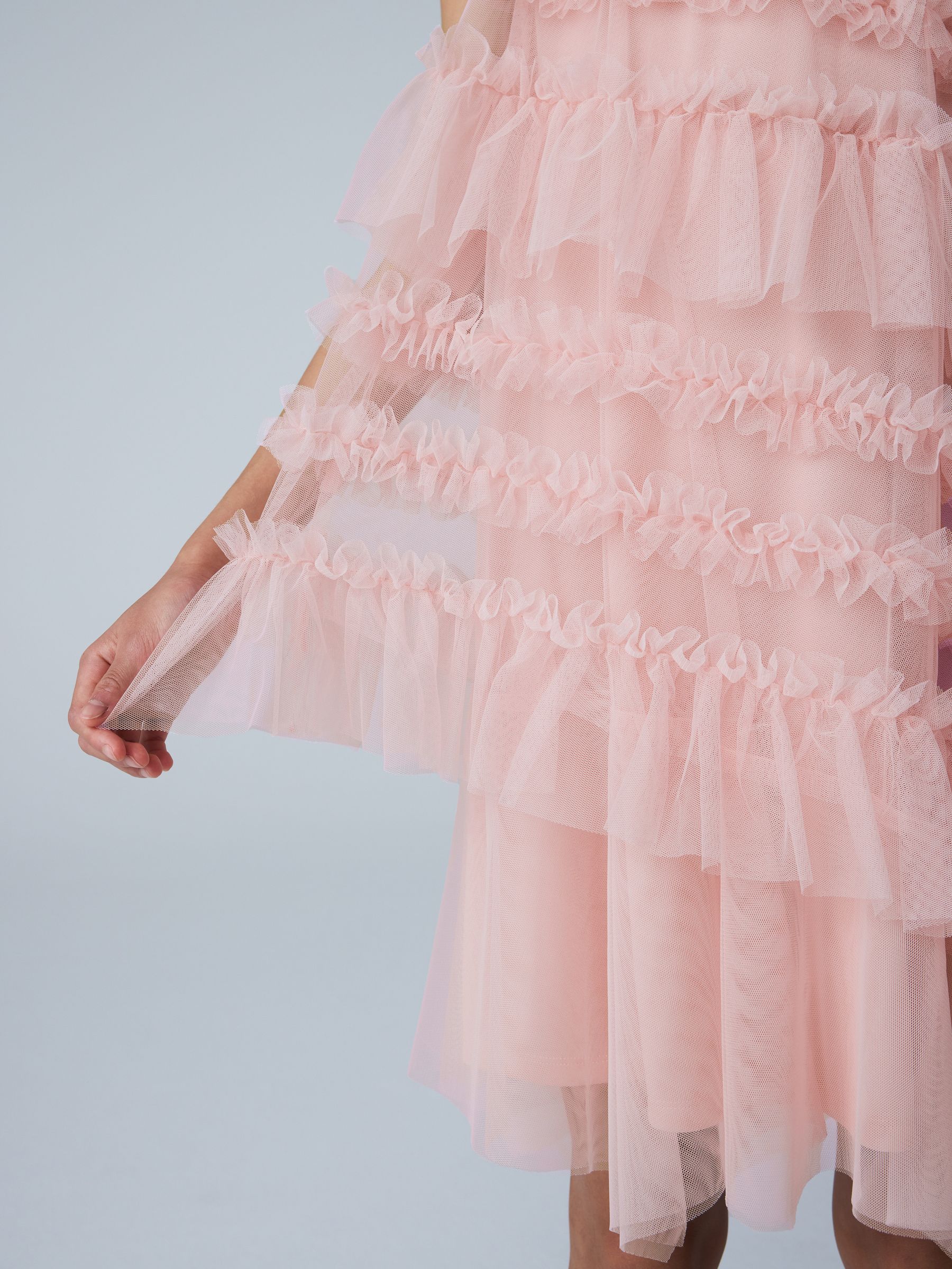 smALLSAINTS Light Pink Frill Mesh Dress image 6