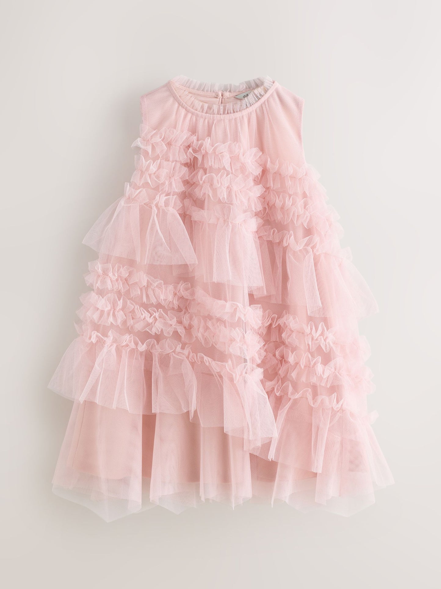 smALLSAINTS Light Pink Frill Mesh Dress image 7