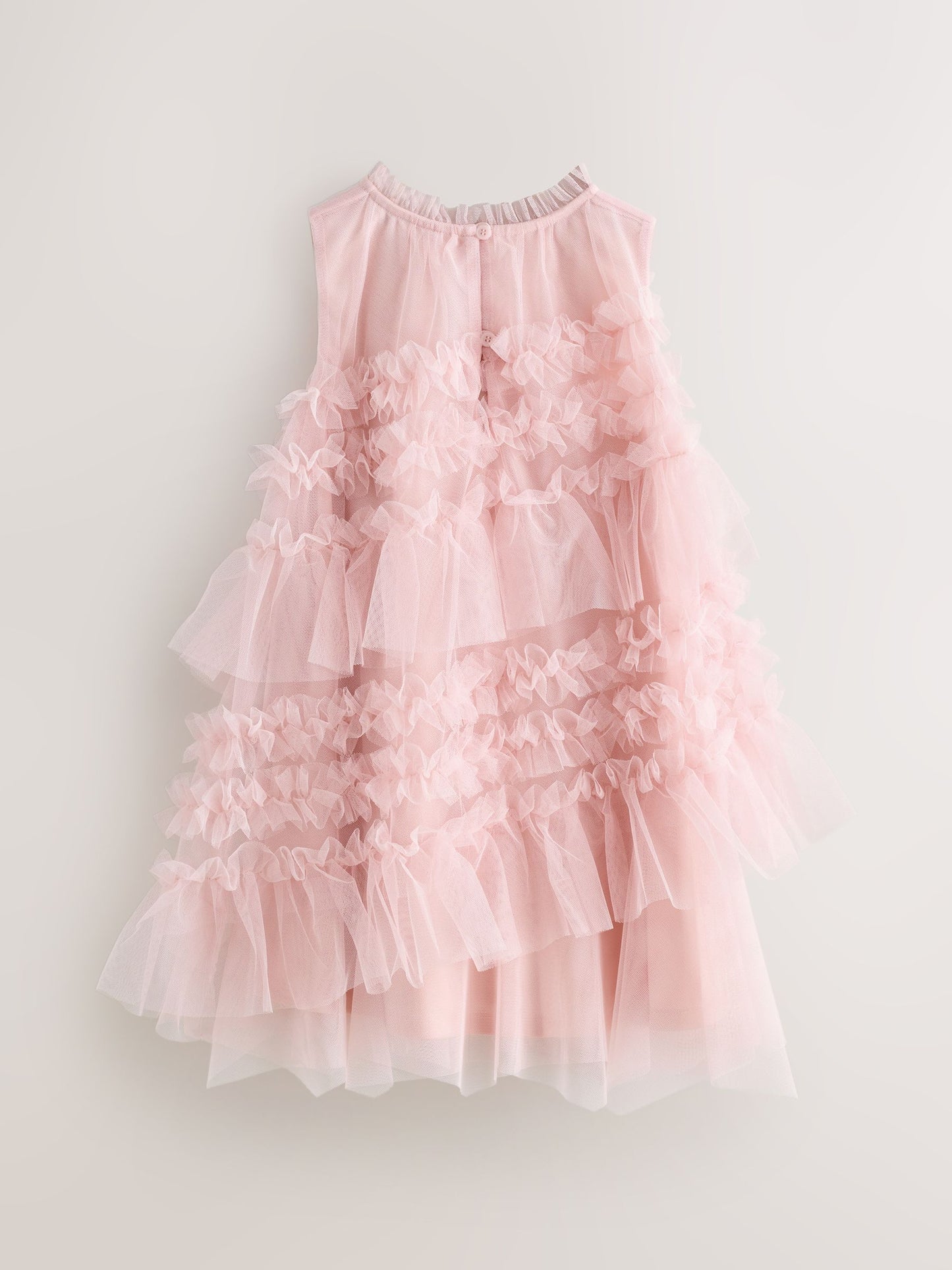 smALLSAINTS Light Pink Frill Mesh Dress image 8