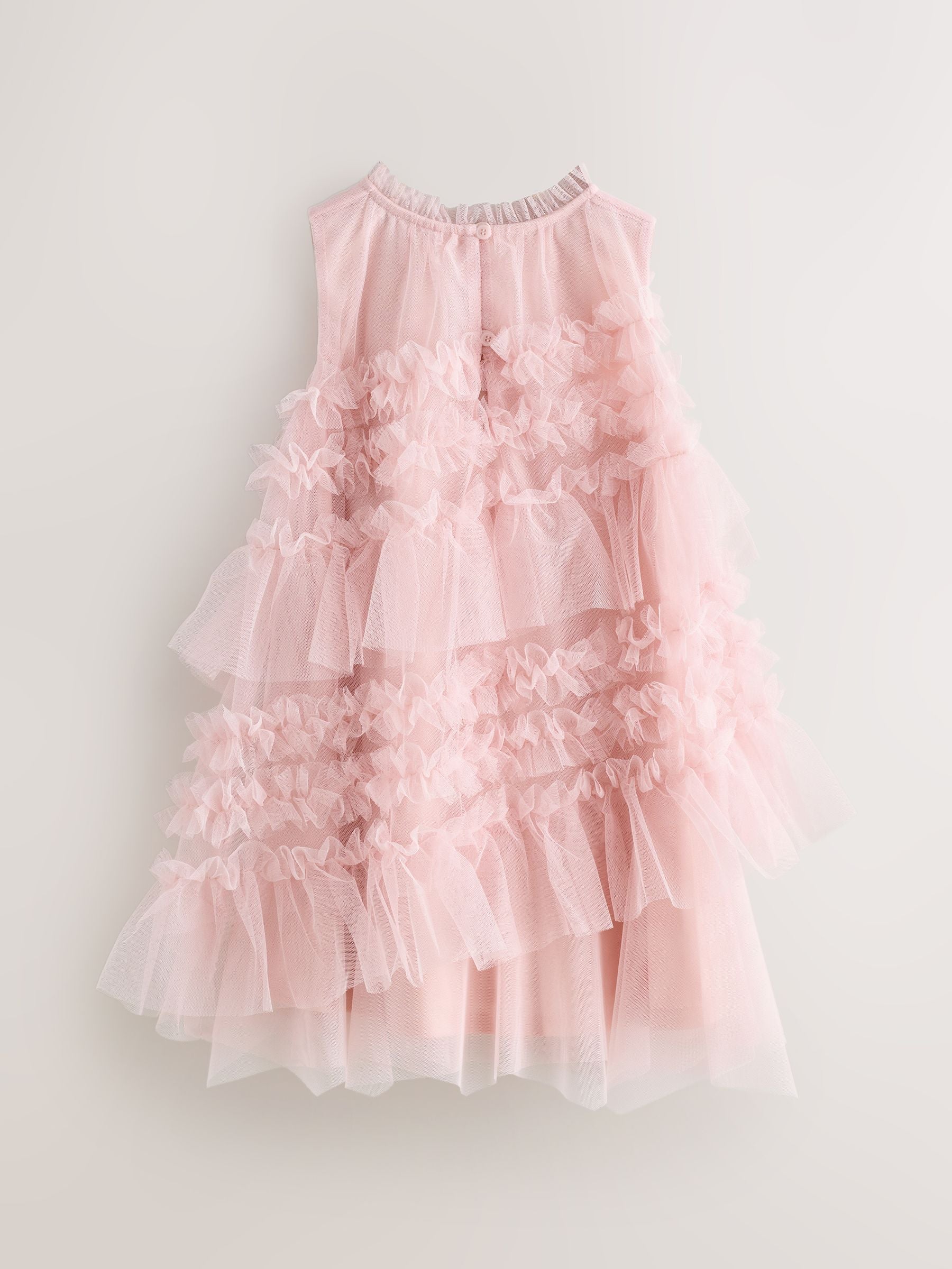smALLSAINTS Light Pink Frill Mesh Dress image 8
