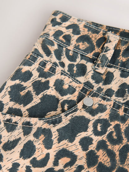 Dsiney Kidz - smALLSAINTS Leopard Emmy High Waisted Denim Shorts image 7