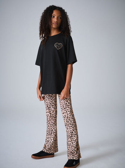 Dsiney Kidz - smALLSAINTS Leopard Lover Oversized T-Shirt and Flared Leggings Set image 1