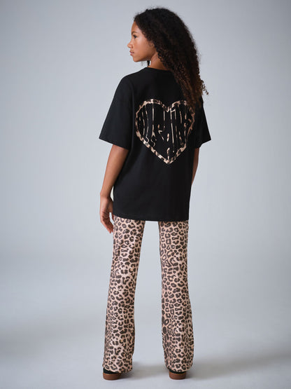 Dsiney Kidz - smALLSAINTS Leopard Lover Oversized T-Shirt and Flared Leggings Set image 2