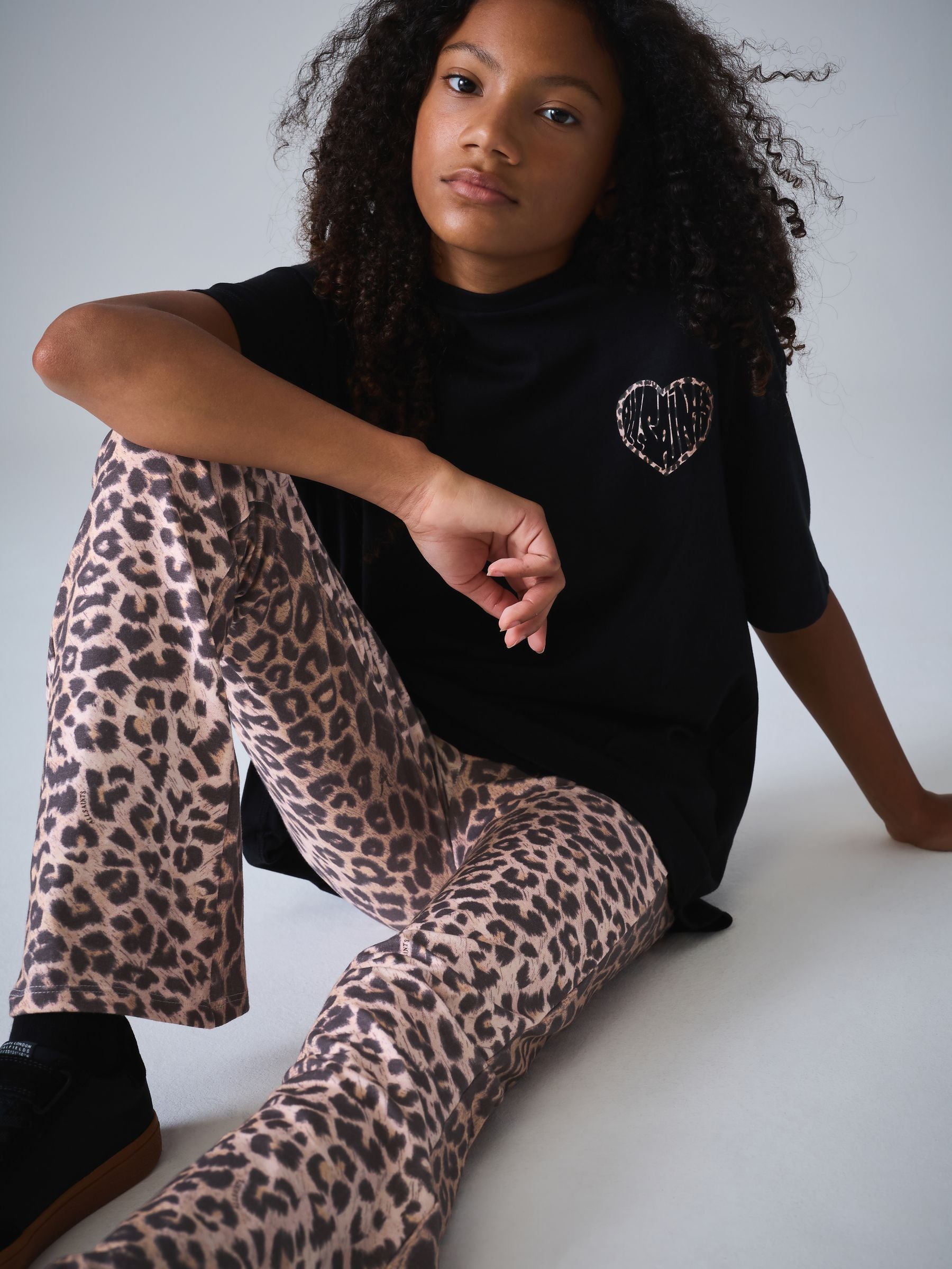 Dsiney Kidz - smALLSAINTS Leopard Lover Oversized T-Shirt and Flared Leggings Set image 3