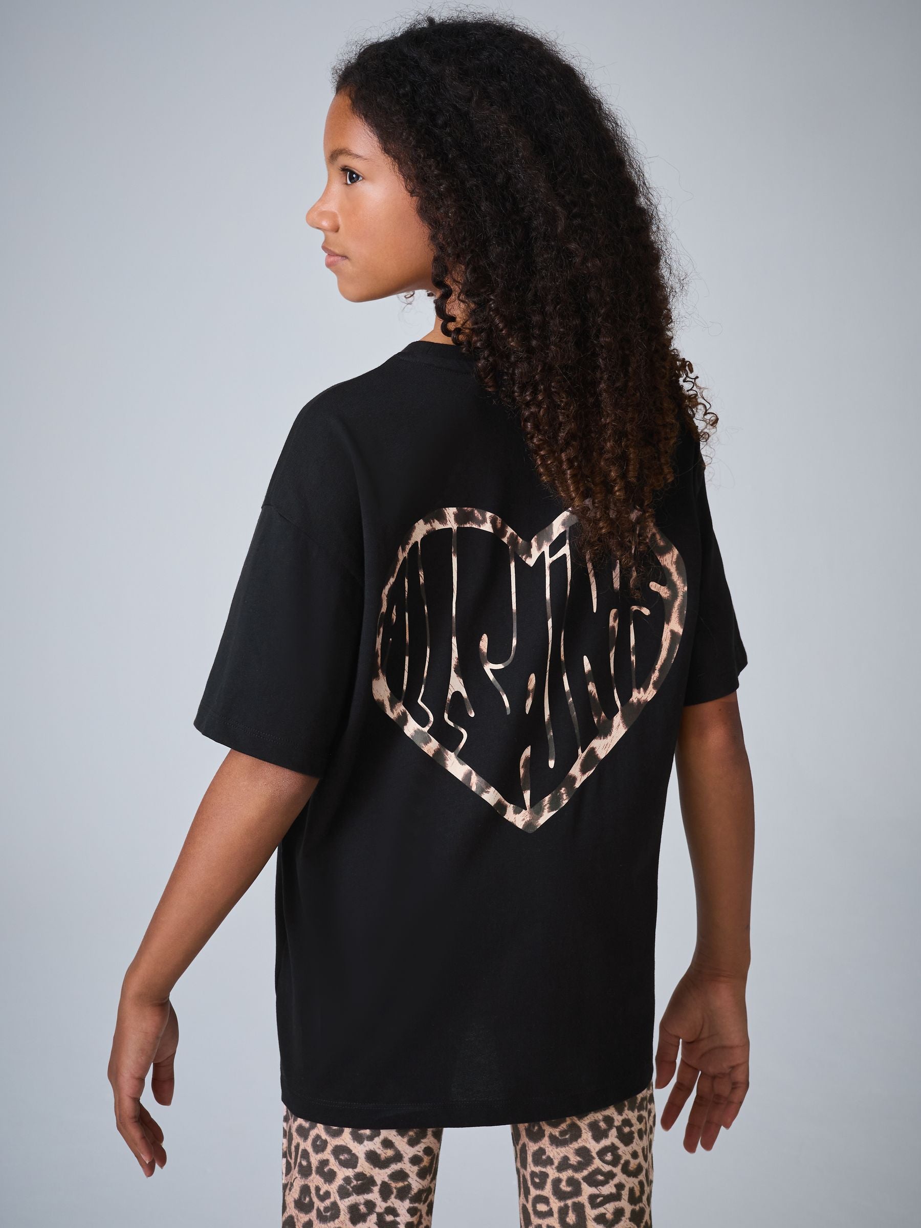 Dsiney Kidz - smALLSAINTS Leopard Lover Oversized T-Shirt and Flared Leggings Set image 5