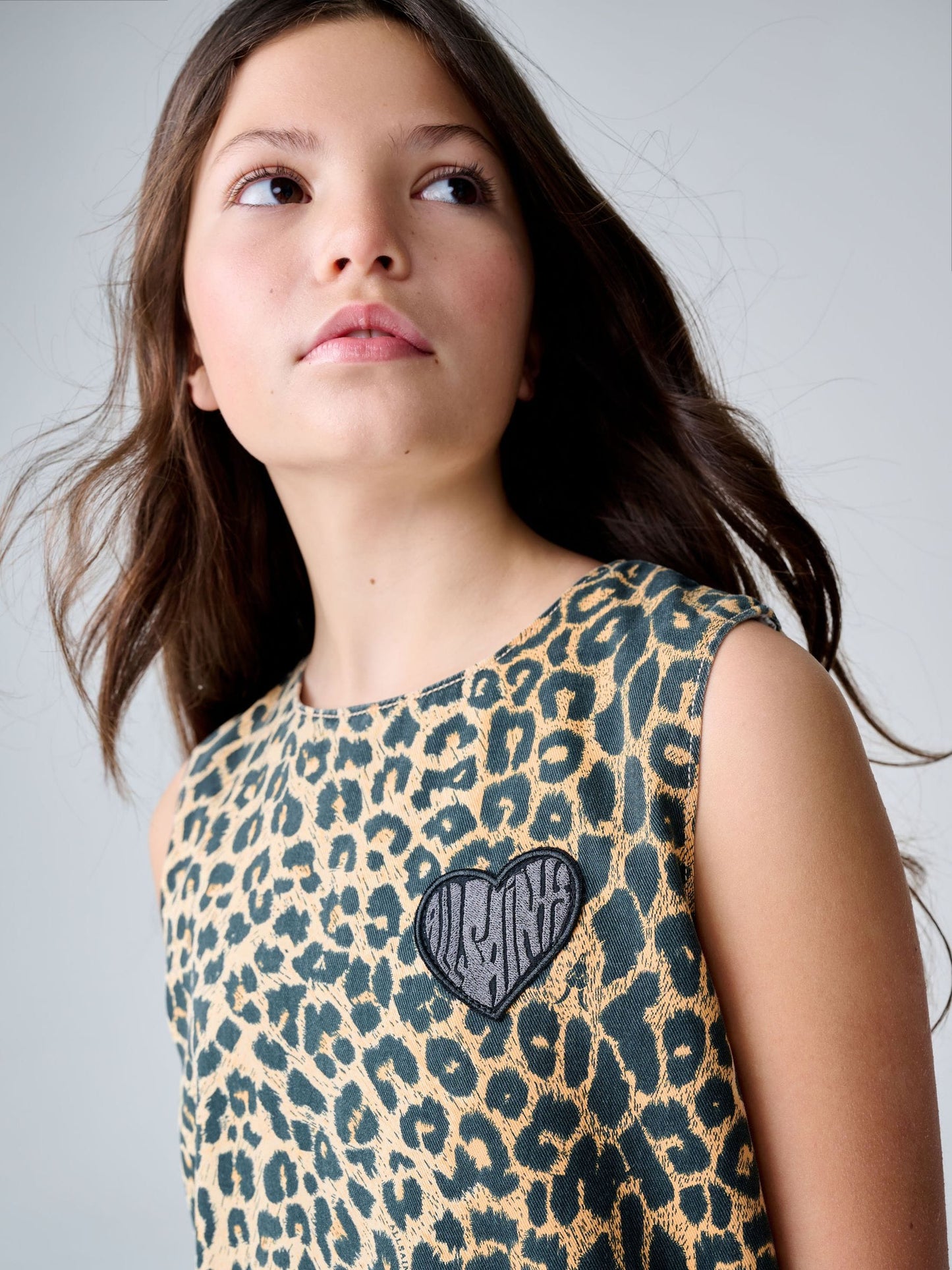 smALLSAINTS Leopard Bubble Hem Denim Dress image 6
