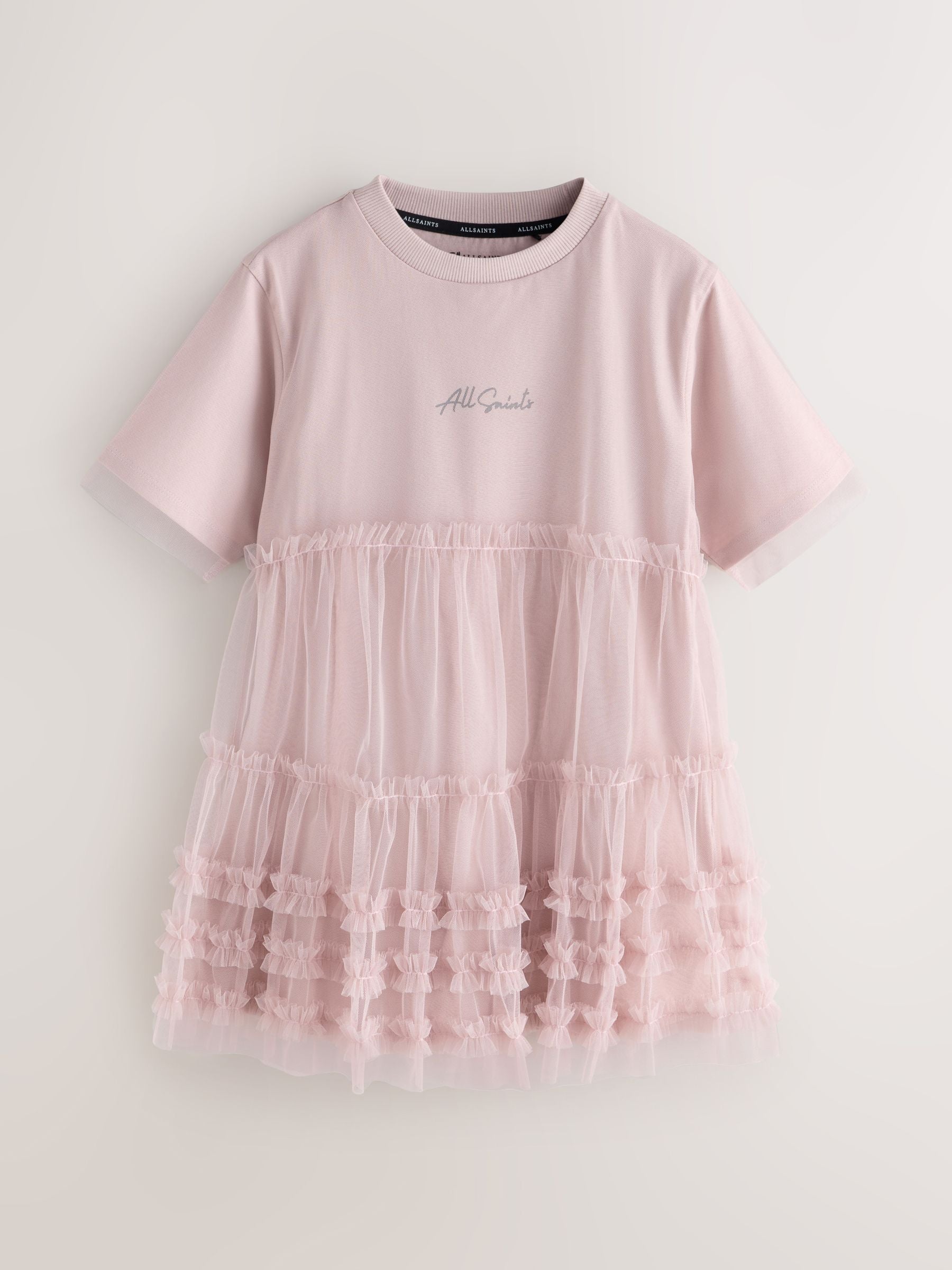 smALLSAINTS Mid Pink Frill Mesh T-Shirt Dress image 5