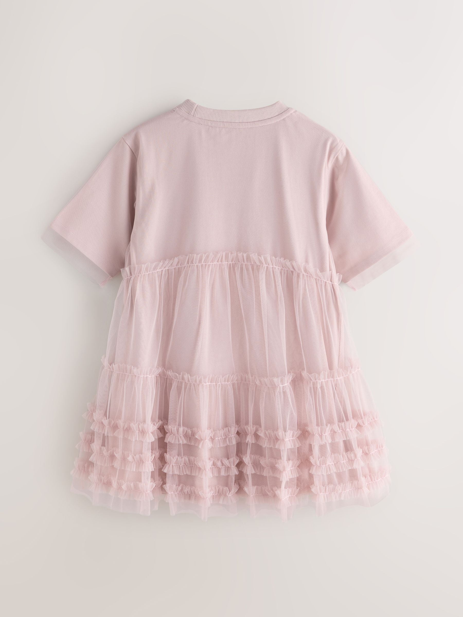 smALLSAINTS Mid Pink Frill Mesh T-Shirt Dress image 6