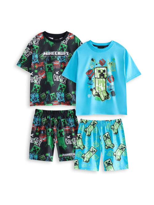 Vanilla Underground Mint Blue Minecraft Short Sleeve Short Leg Pyjamas Set 2 Pack image 1