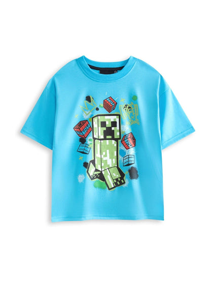 Dsiney Kidz - Vanilla Underground Mint Blue Minecraft Short Sleeve Short Leg Pyjamas Set 2 Pack image 2
