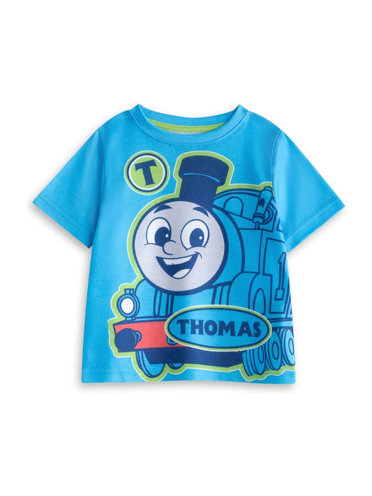 Vanilla Underground Blue Boys Thomas and Friends Multicoloured Short Sleeve Long Leg Pyjamas Set Multi-Pack of 2 image 3