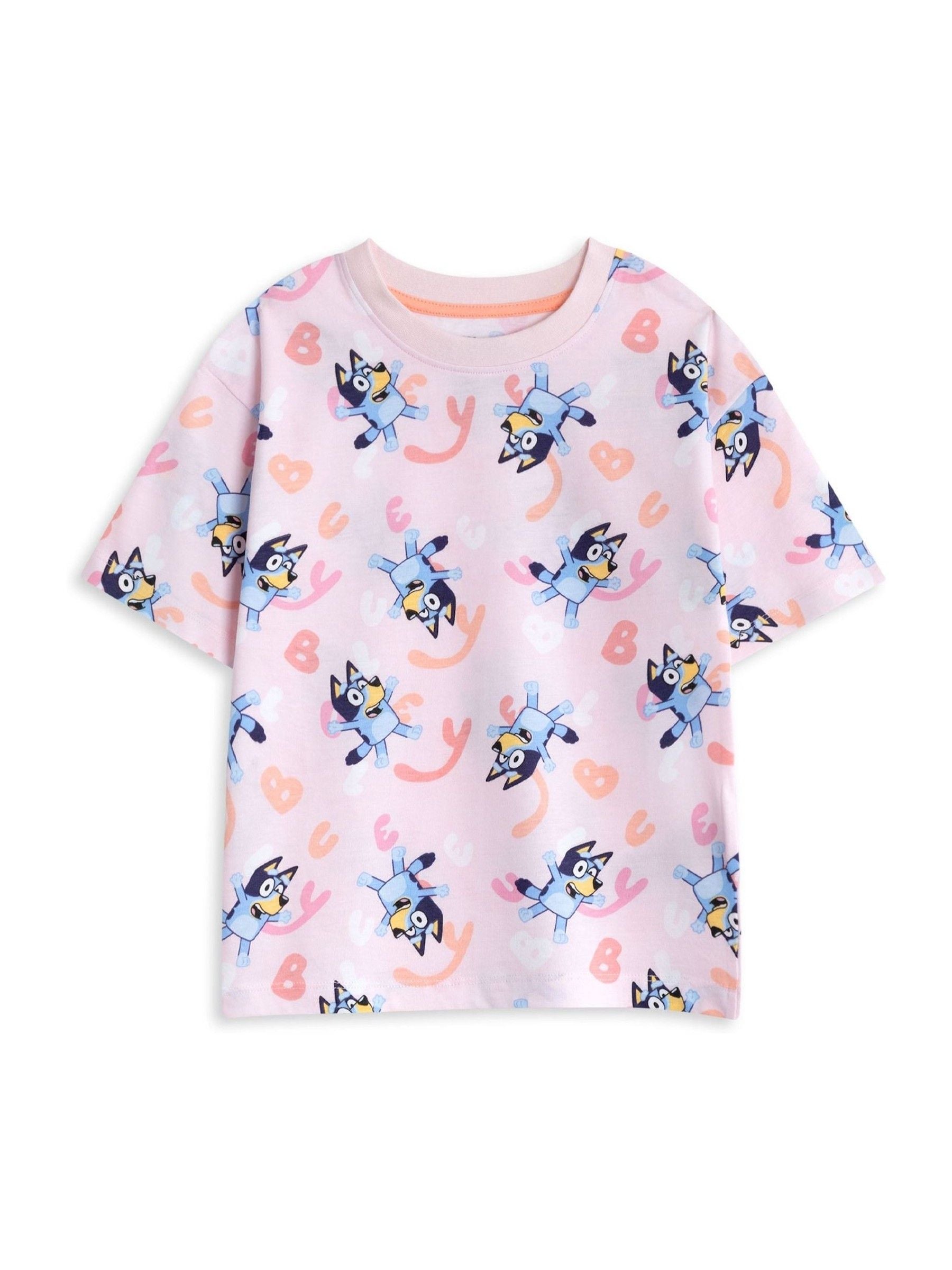 Dsiney Kidz - Vanilla Underground Pink Bluey Girls Multicoloured Multi Character Multi-Pack of 2 Short Sleeve Short Leg Pyjama Set image 3