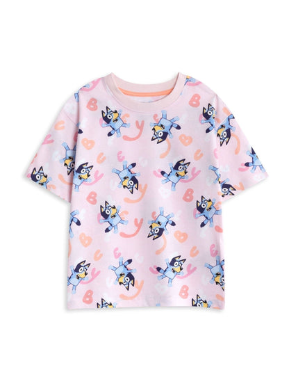 Dsiney Kidz - Vanilla Underground Pink Bluey Girls Multicoloured Multi Character Multi-Pack of 2 Short Sleeve Short Leg Pyjama Set image 3