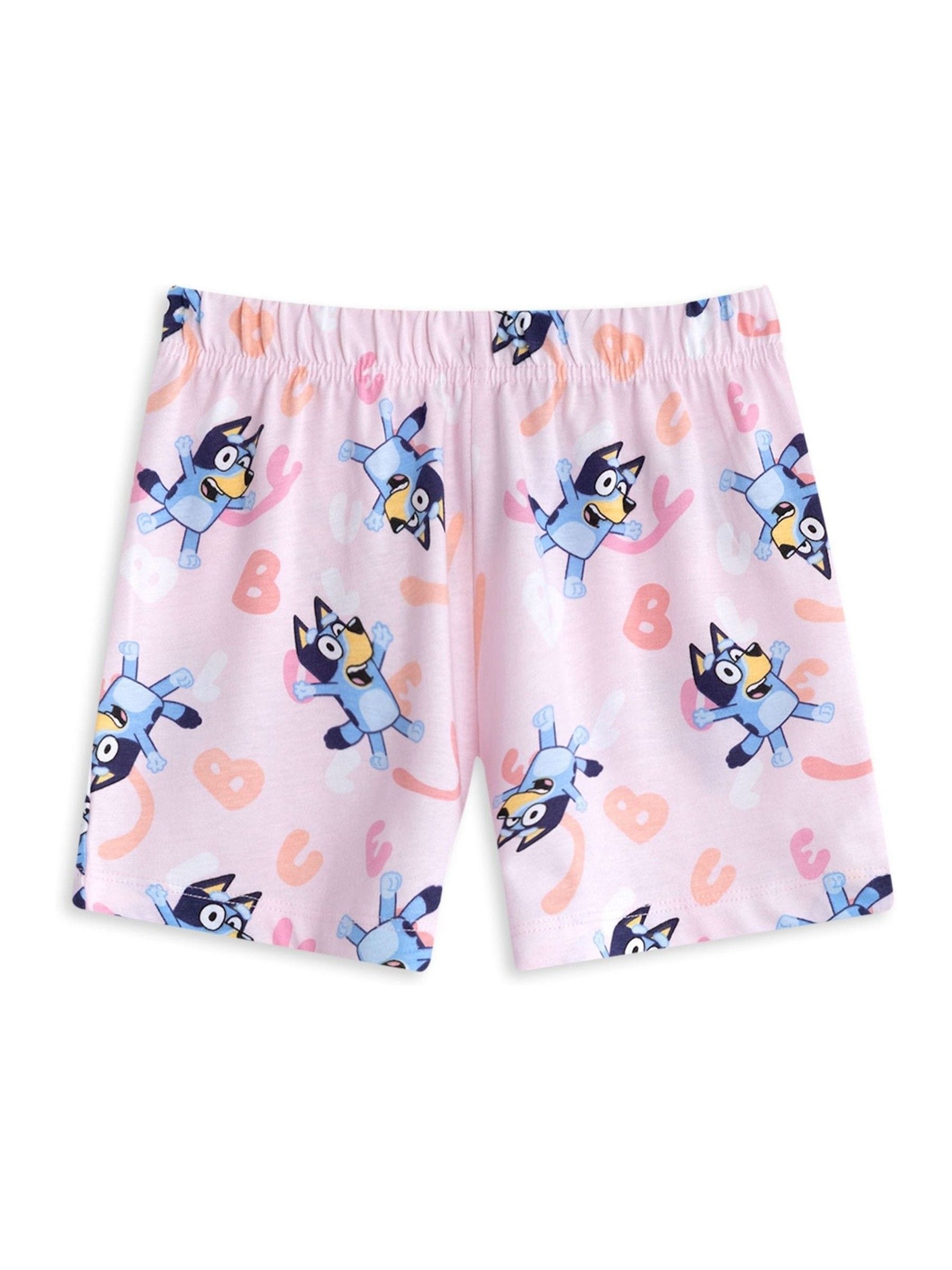 Dsiney Kidz - Vanilla Underground Pink Bluey Girls Multicoloured Multi Character Multi-Pack of 2 Short Sleeve Short Leg Pyjama Set image 6