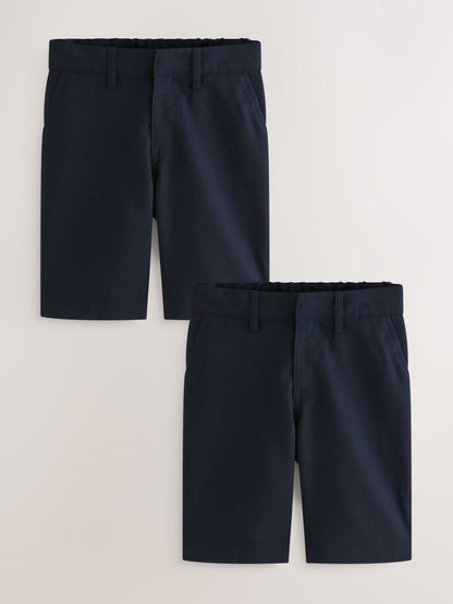 Dsiney Kidz - Navy 2 Pack Flat Front School Shorts (3-14yrs) image 1