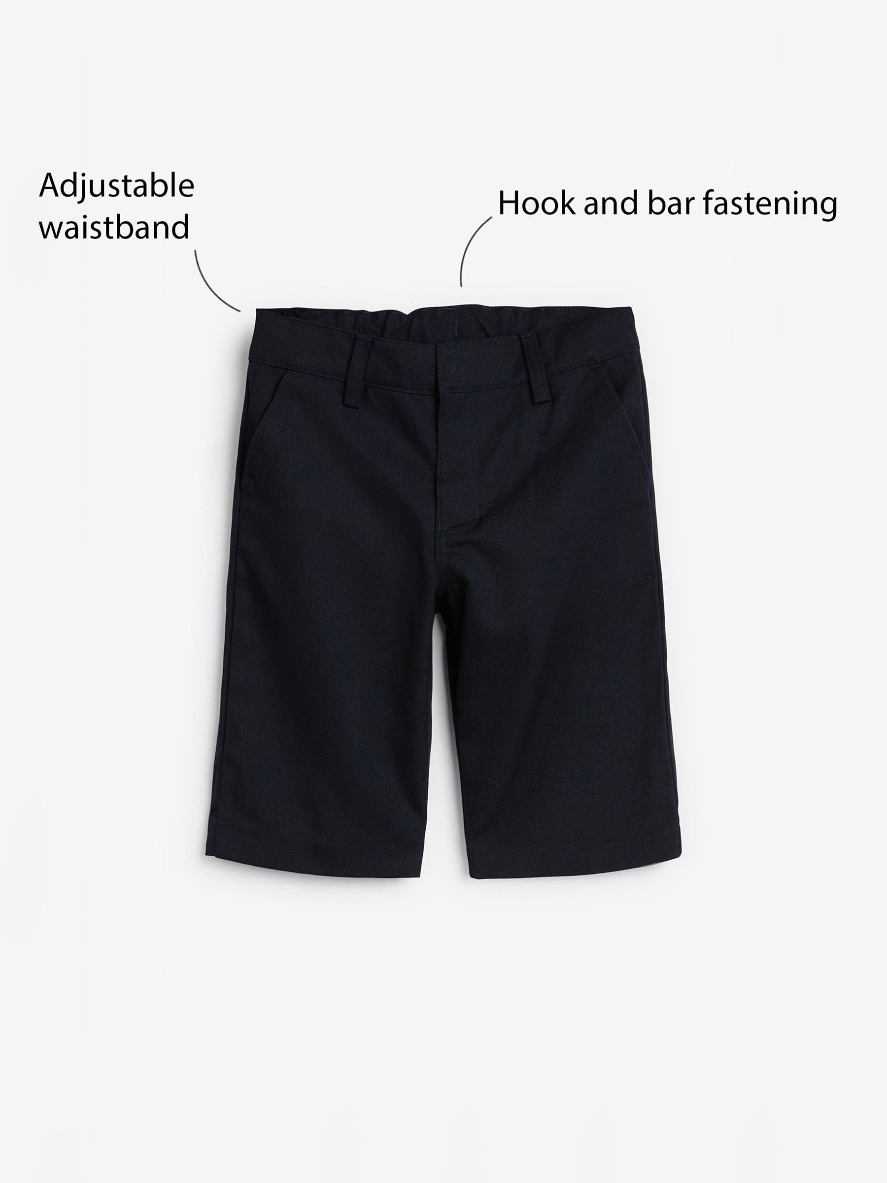 Dsiney Kidz - Navy 2 Pack Flat Front School Shorts (3-14yrs) image 5