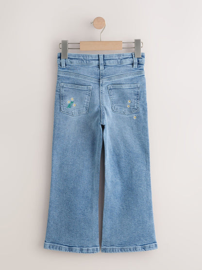 Dsiney Kidz - Mid Wash Floral Embroidered Flare Jeans (3-16yrs) image 6