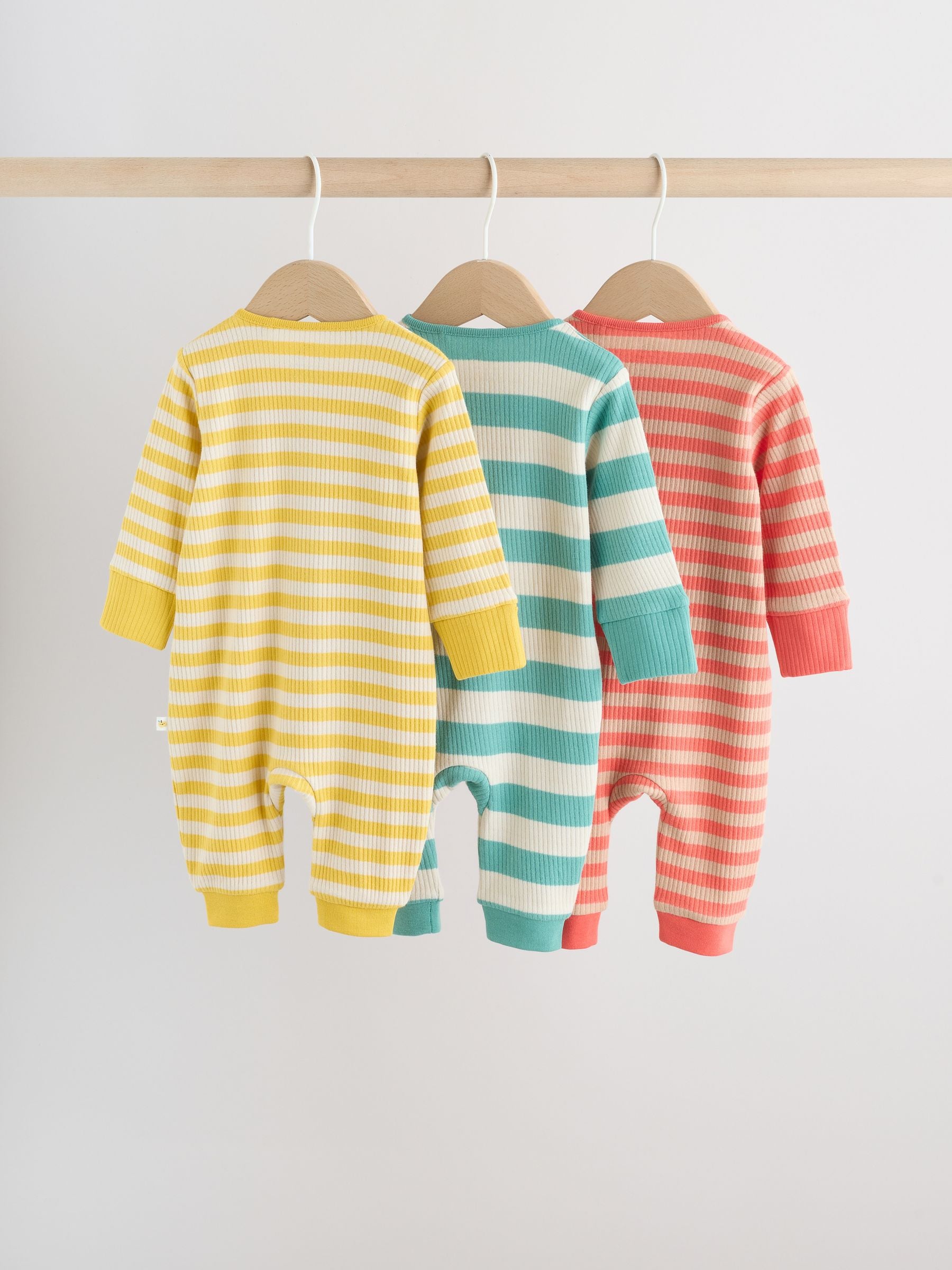 Multi Stripe Baby Sleepsuits 3 Pack (0mths-3yrs) image 5