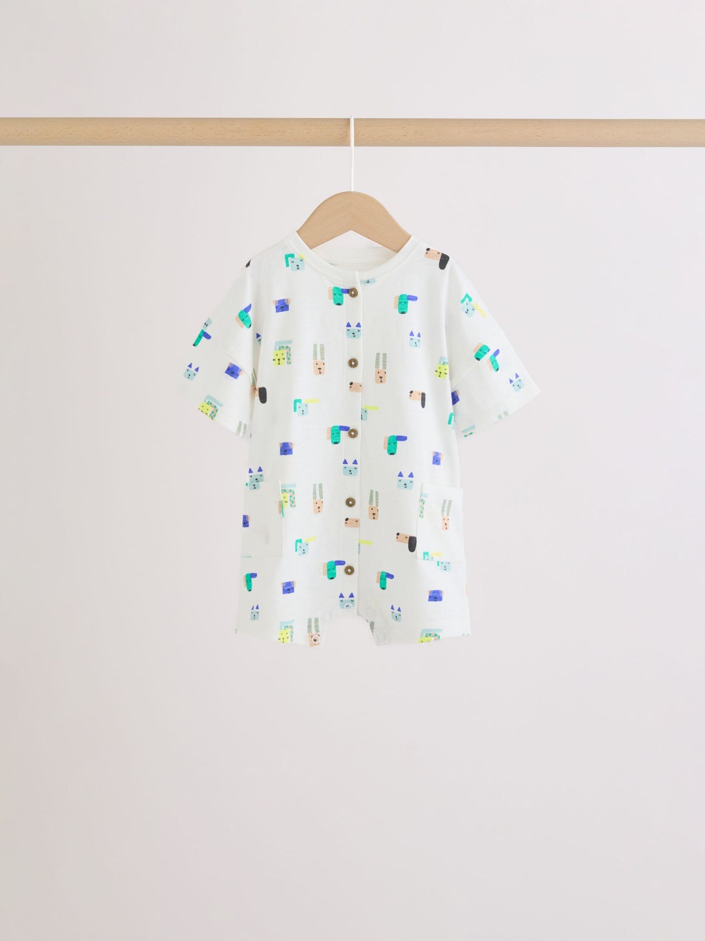 Green Print Jersey Baby Rompers 3 Pack image 5