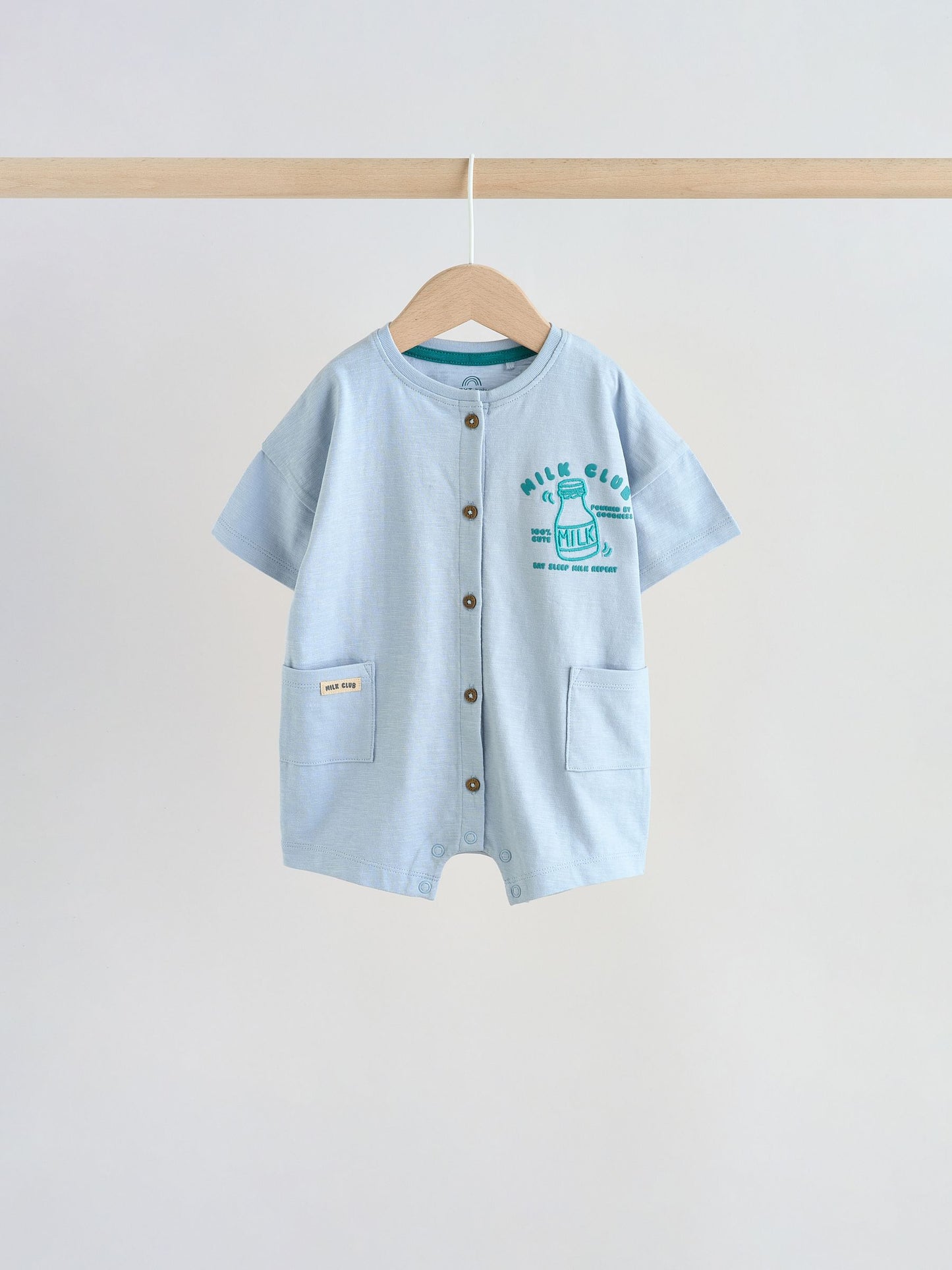 Green Milk Club Jersey Baby Rompers 3 Pack image 4