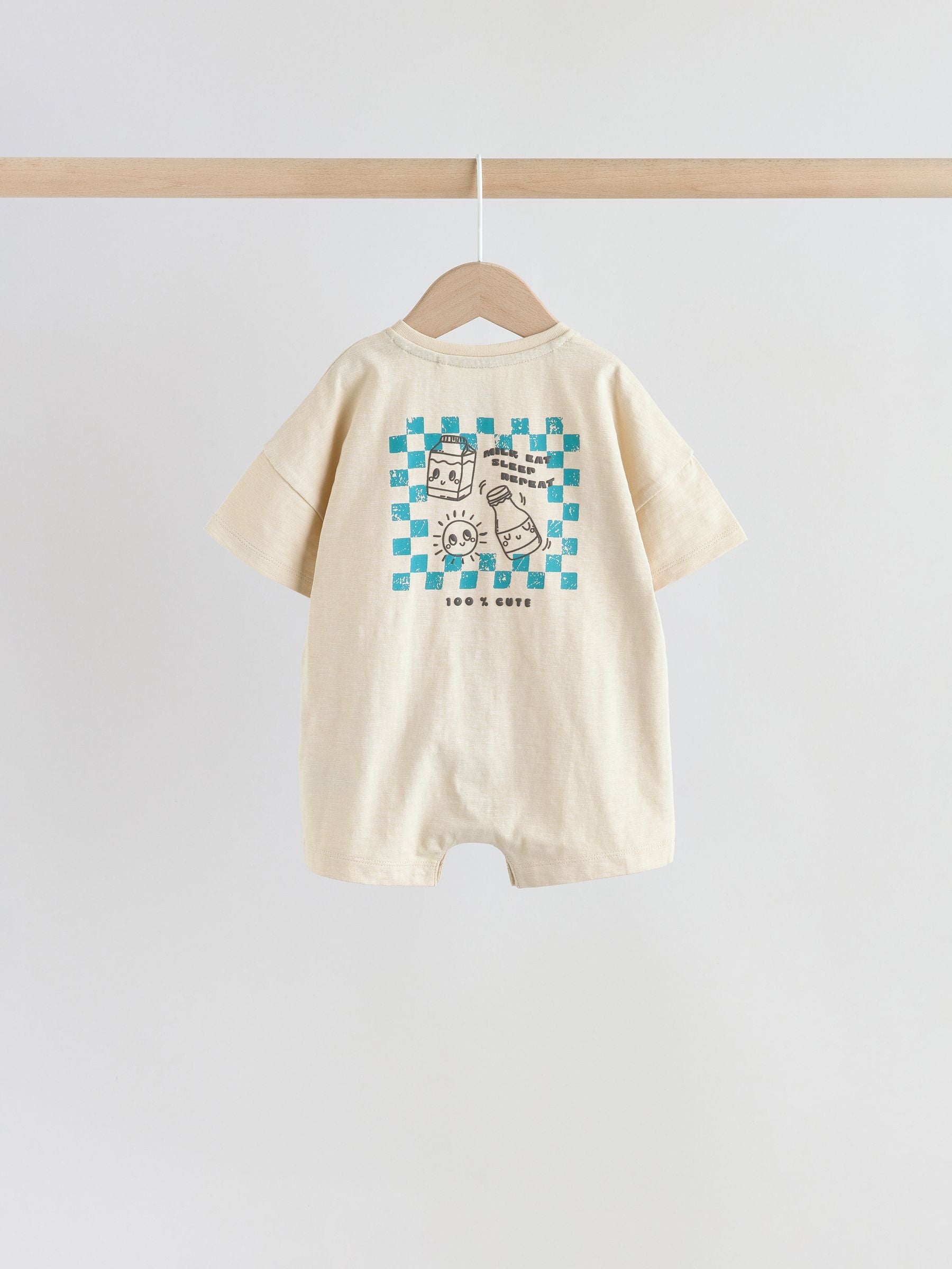 Green Milk Club Jersey Baby Rompers 3 Pack image 5