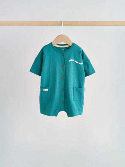 Green Milk Club Jersey Baby Rompers 3 Pack image 6
