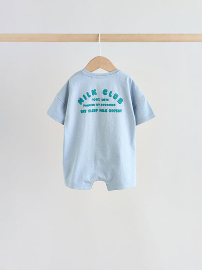 Green Milk Club Jersey Baby Rompers 3 Pack image 7