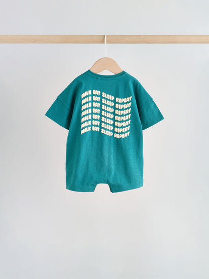 Green Milk Club Jersey Baby Rompers 3 Pack image 8