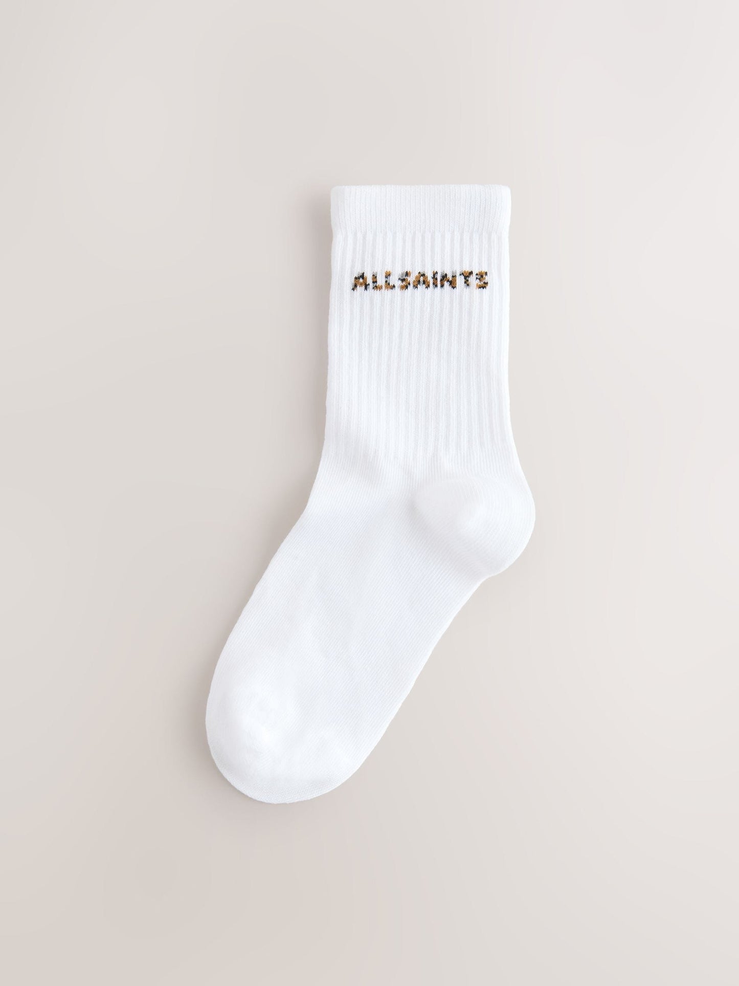 smALLSAINTS White/ Leopard Logo Socks 2 Pack image 3