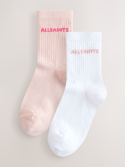 smALLSAINTS Pink Logo Socks 2 Pack image 1