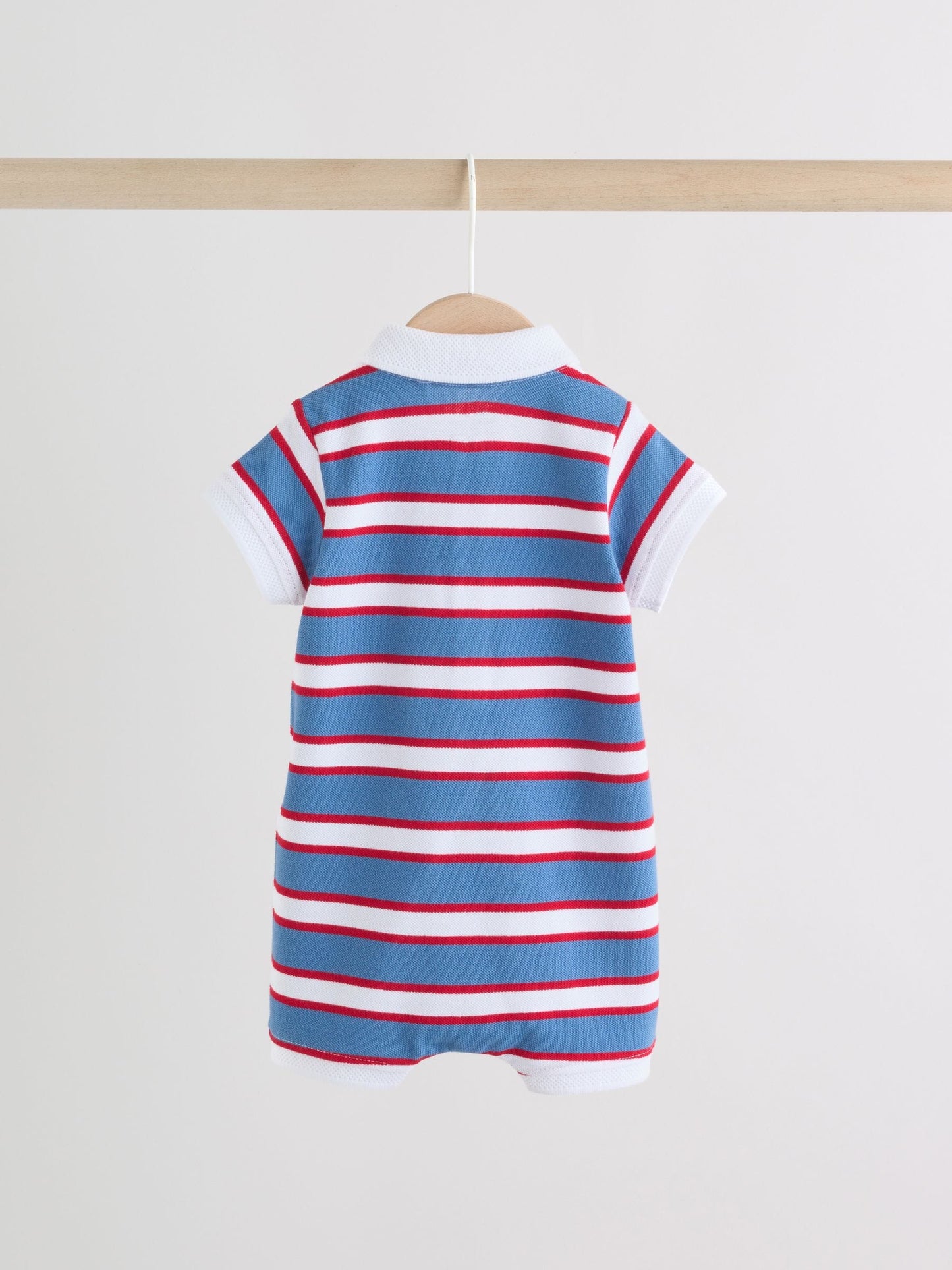 Red/Blue Rugby Striped Jersey Collared Rompers Baby 2 Pack image 5
