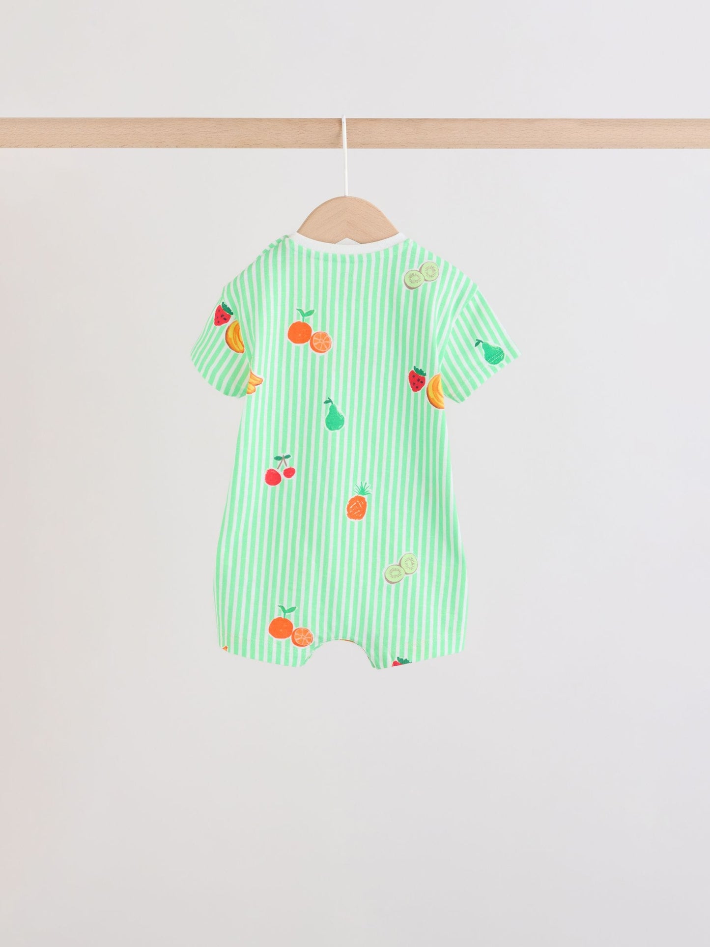 Blue Fruit Print Jersey Baby Rompers 3 Pack image 7