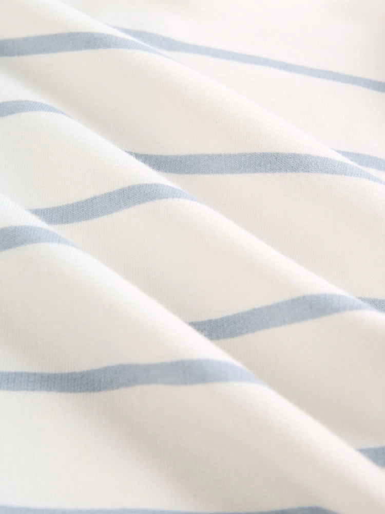 Blue and White Striped Baby Jersey Rompers 2 Pack